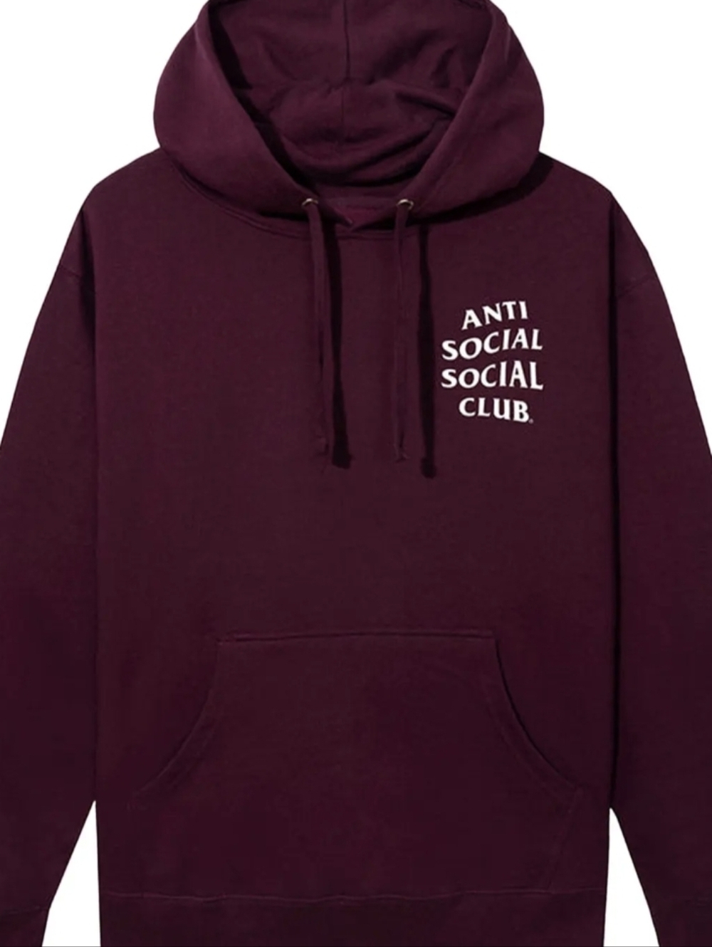 Anti Social Social Club Burgundy Logo Hoodie Sweatshirt Streatwear
